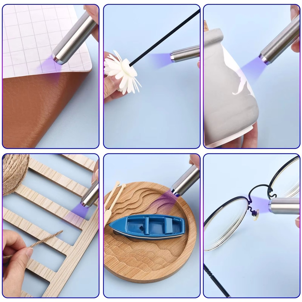 25g UV Resin Glue Kit With Light QuickDrying Bonding Welding Resin For Glass Metal Wood DIY Craft 4