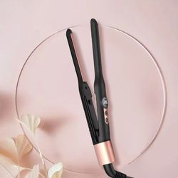 mini ceramic tourmaline hair straightener – 3/10 inch flat iron for short hair, beard, and pixie cuts