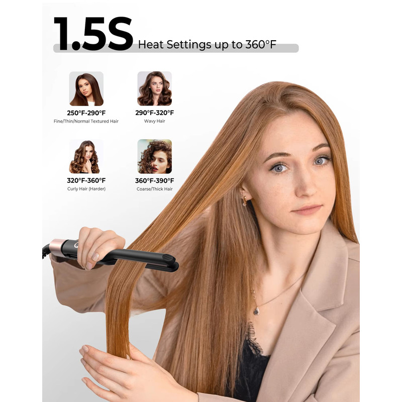 Mini Ceramic Tourmaline Hair Straightener  310 Inch Flat Iron For Short Hair Beard And Pixie Cuts 5