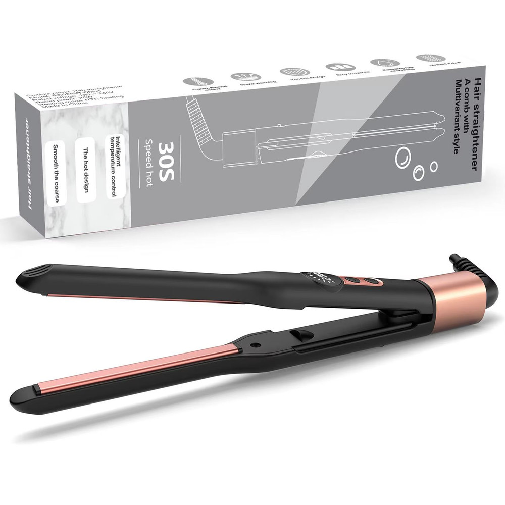 Mini Ceramic Tourmaline Hair Straightener  310 Inch Flat Iron For Short Hair Beard And Pixie Cuts 7
