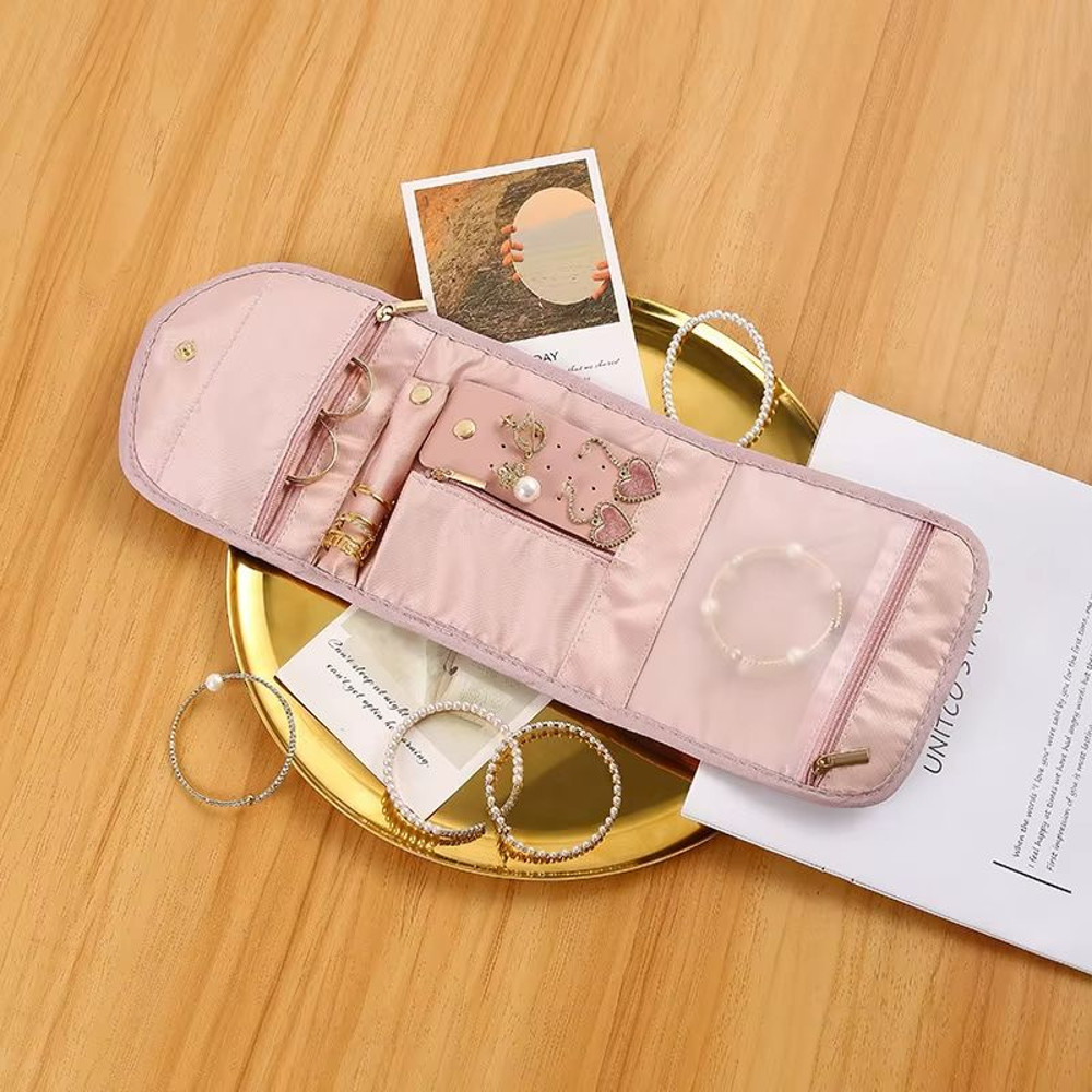 Foldable Jewellery Roll Organizer  Convenient Jewellery Bag For Travel Display And Home Use 1
