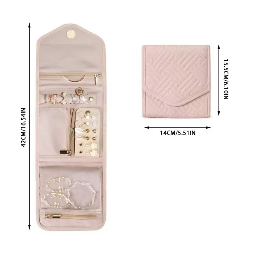 Foldable Jewellery Roll Organizer  Convenient Jewellery Bag For Travel Display And Home Use 2