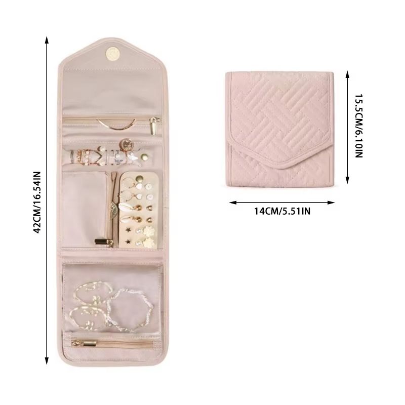 Foldable Jewellery Roll Organizer  Convenient Jewellery Bag For Travel Display And Home Use 2