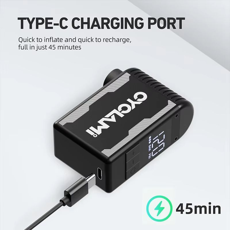 CYCLAMI 120PSI Portable Bike Electric Air Pump Schrader Presta Valve MINI Compressor For Fast Tir 3