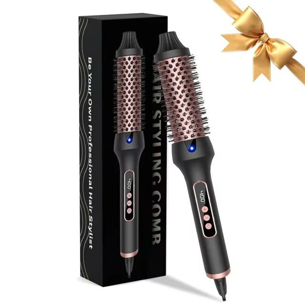 Heated Styling Brush 3in1 Ionic Hair CurlerStraightener  AntiScald Electric Curl Wand For Perfect H 6