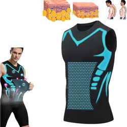 men's ionic compression vest - sleeveless ice silk body shaper tank