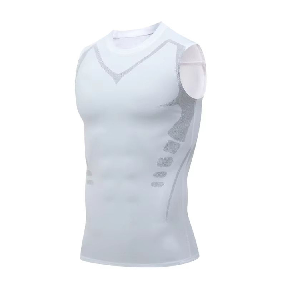 Mens Ionic Compression Vest  Sleeveless Ice Silk Body Shaper Tank 6