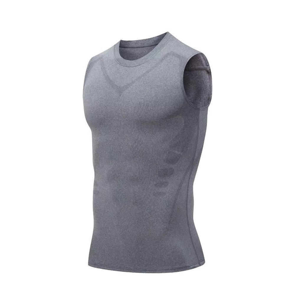 Mens Ionic Compression Vest  Sleeveless Ice Silk Body Shaper Tank 8