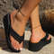 Womens Lightweight Wedge Flip Flops  Comfortable Summer Platform Sandals For Beach  Indoor Use 3