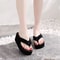 Womens Lightweight Wedge Flip Flops Comfortable Summer Platform Sandals For Beach Indoor Use 6