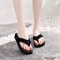 Womens Lightweight Wedge Flip Flops Comfortable Summer Platform Sandals For Beach Indoor Use 7