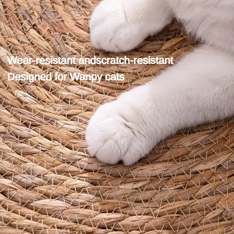Natural Rattan Cat Scratcher Mat  Furniture Protector  Nail Care 1