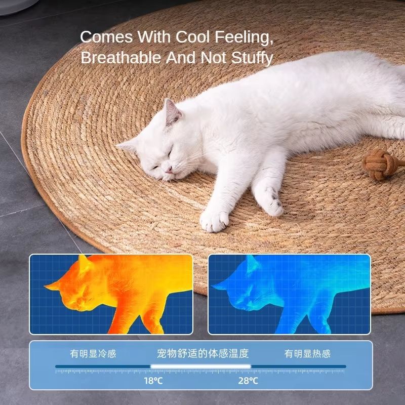 Natural Rattan Cat Scratcher Mat  Furniture Protector  Nail Care 2