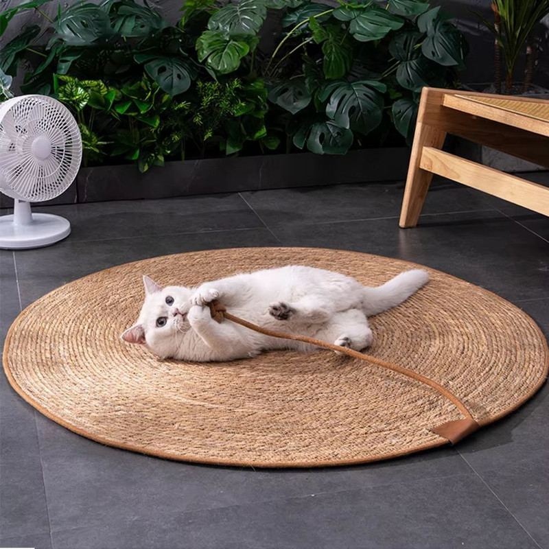 Natural Rattan Cat Scratcher Mat  Furniture Protector  Nail Care 4