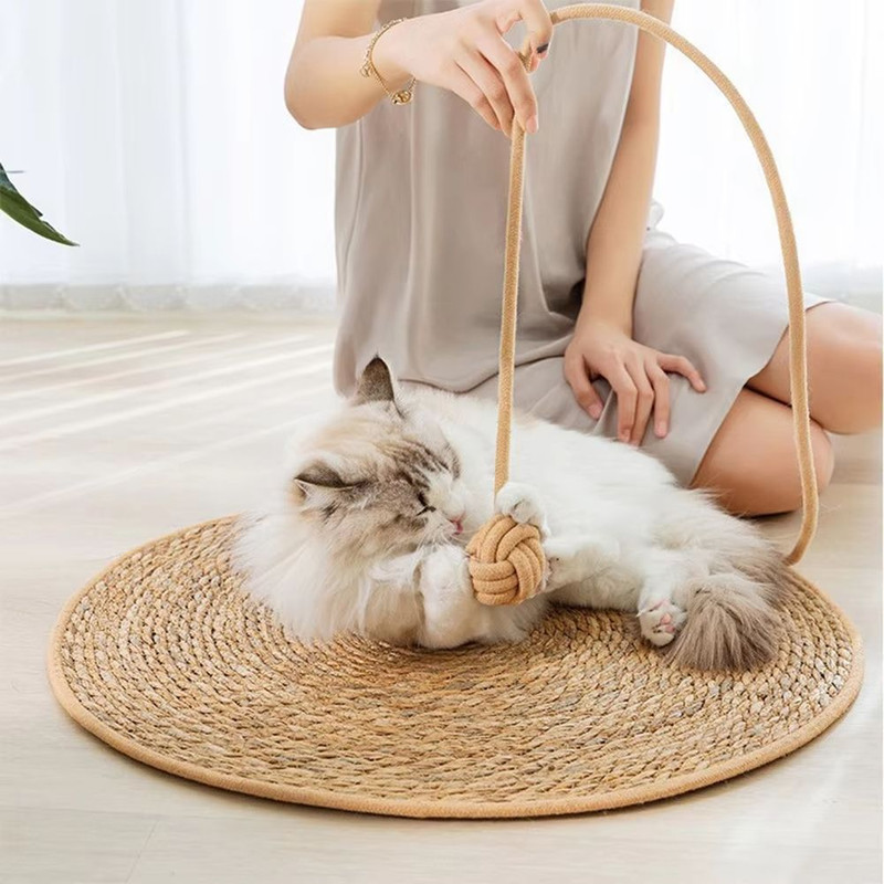 Natural Rattan Cat Scratcher Mat  Furniture Protector  Nail Care 5