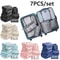 7 Piece Travel Packing Cubes Set Organizer And Compression Bags 0