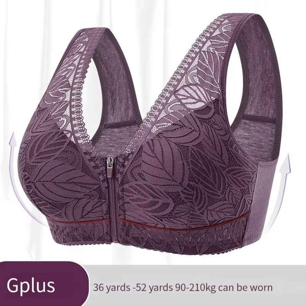 PlusSize Front Zip Sports Bra Cotton Support Tank 0