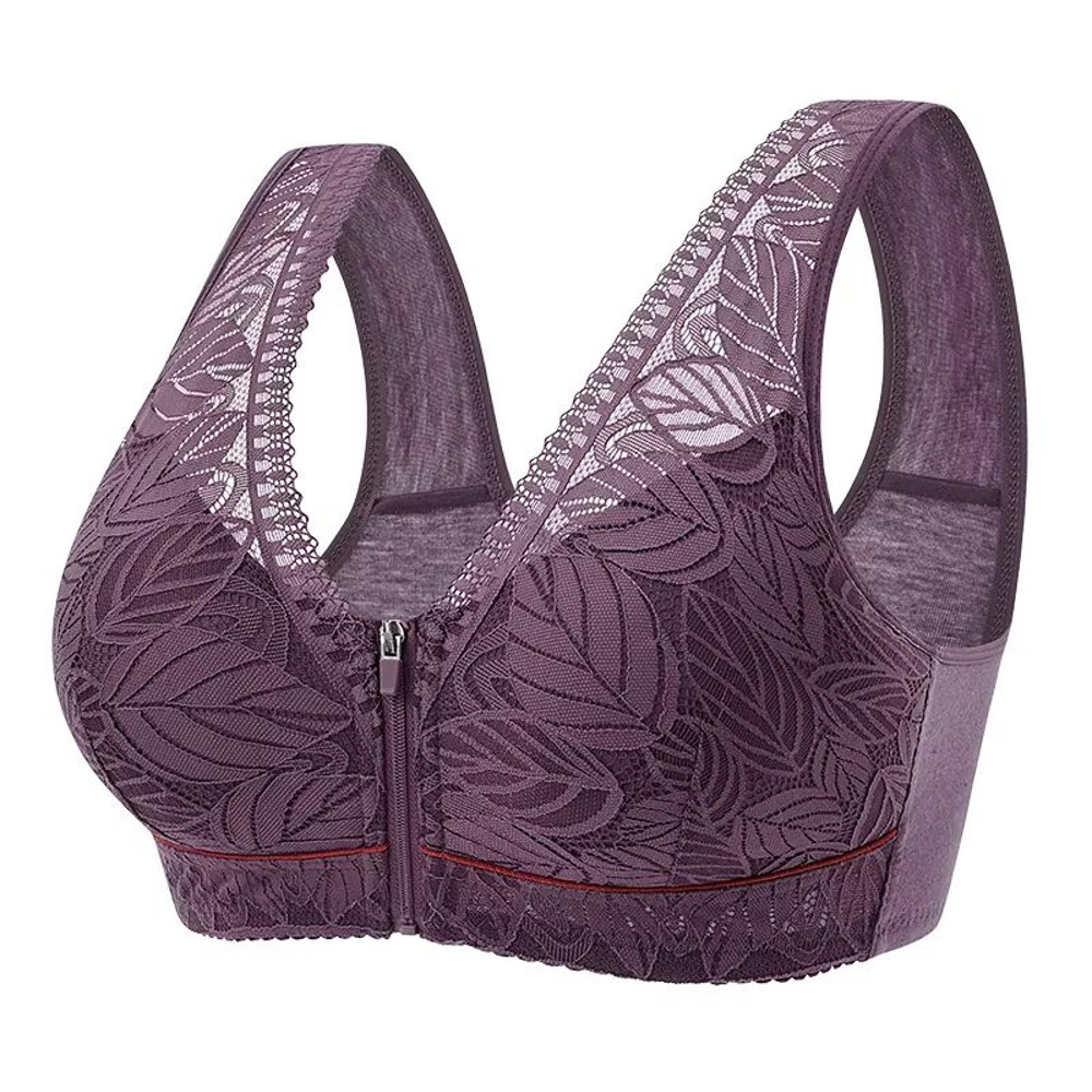 PlusSize Front Zip Sports Bra Cotton Support Tank 9