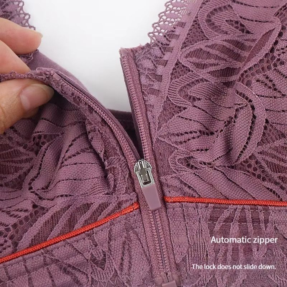 PlusSize Front Zip Sports Bra Cotton Support Tank 3