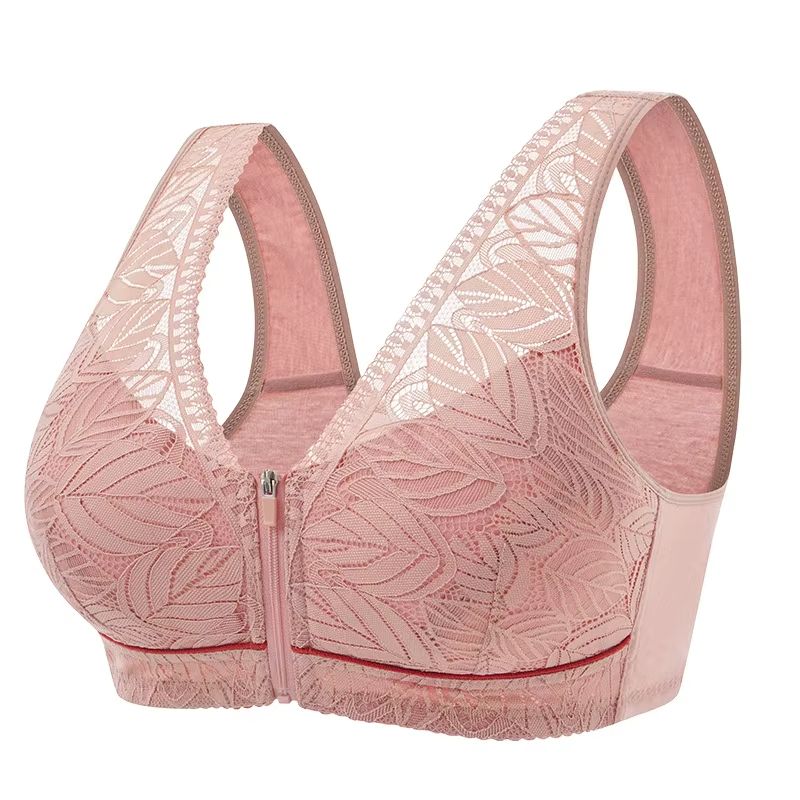PlusSize Front Zip Sports Bra Cotton Support Tank 6