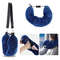 Portable Fillable Neck Pillow  Adjustable Flannel Travel Support 0