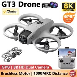 gt3 foldable gps drone with 8k dual hd cameras & obstacle avoidance