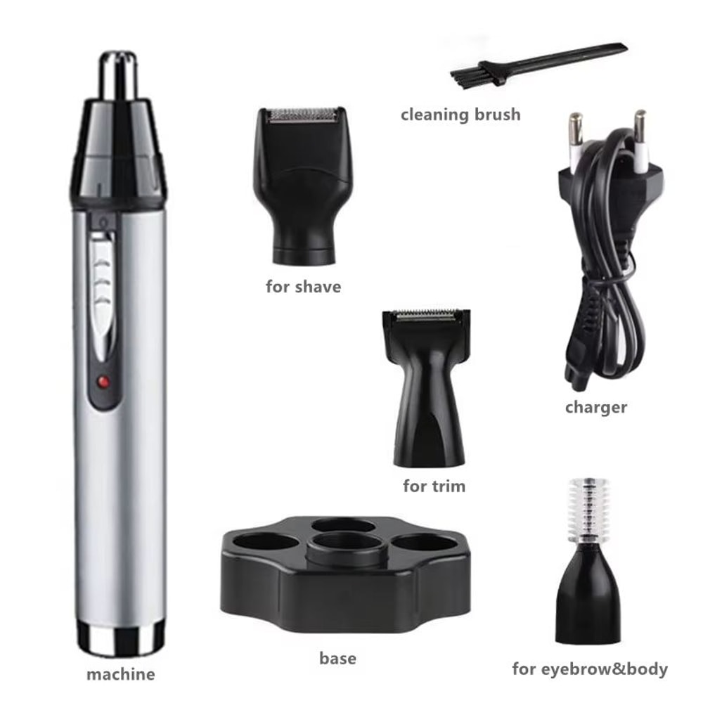 Rechargeable Nose And Ear Hair Trimmer For Men AllinOne Electric Grooming Kit For Beard Eyebrows A 5