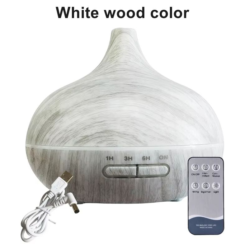 550ml Essential Oil Diffuser  Wood Grain USB Aroma Humidifier With Remote  7Color LED Lights 6
