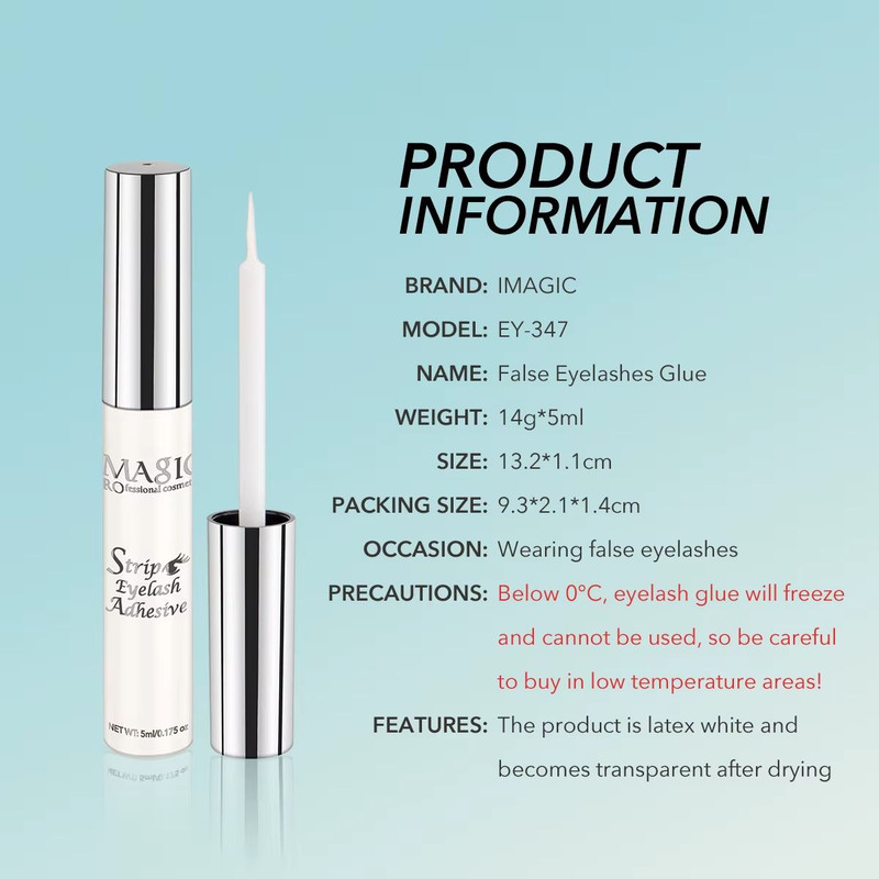 IMAGIC Eyelash Extension Glue  5ml FastDry Waterproof Transparent Adhesive For False Lashes 5