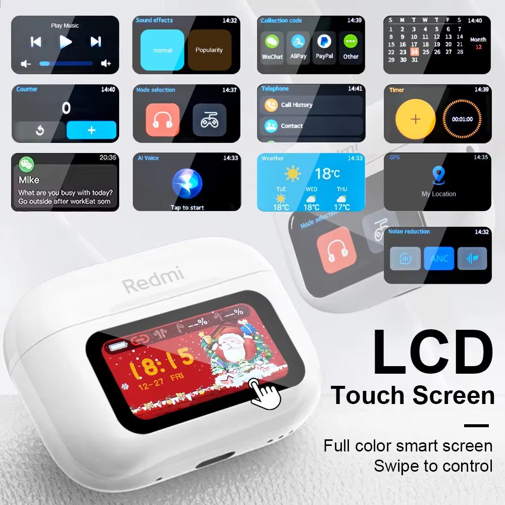 Xiaomi TWS Bluetooth Earbuds HD Stereo Sound With LCD Touch Charging Case 1