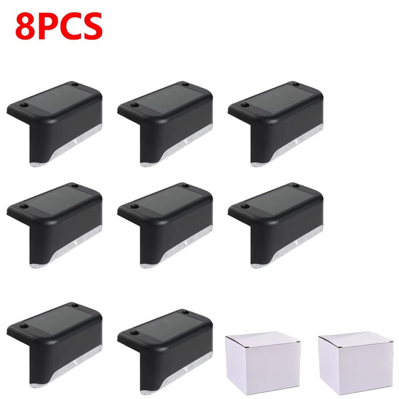 Solar LED Step Lights  Warm White Waterproof Outdoor Lighting For Stairs Patio  Fence 12