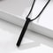 Stainless Steel Bar Pendant Necklace Minimalist 3D Pillar Design For Men Women 6