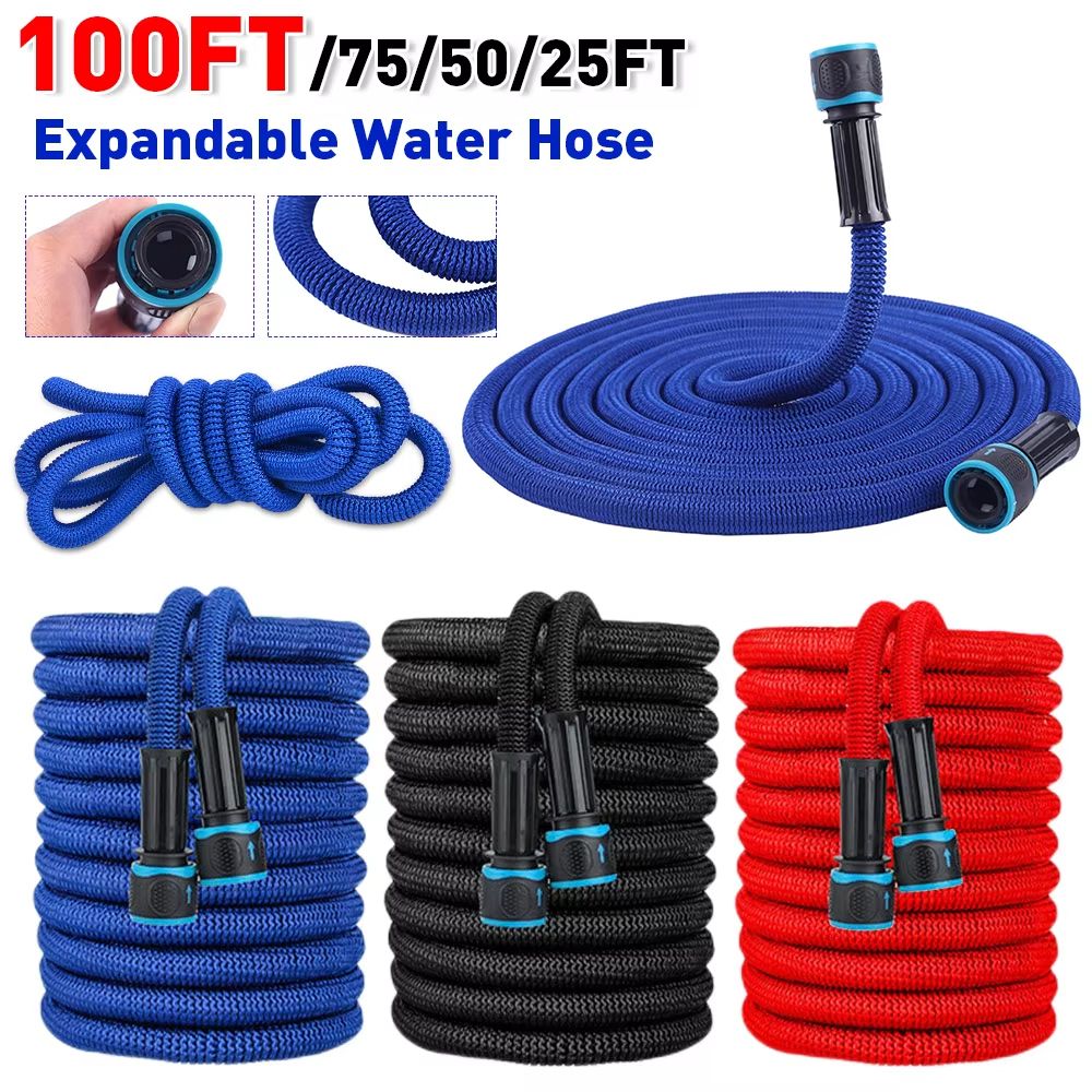 Expandable Garden Water Hose  Flexible Lightweight Hose With Spray Gun 25FT To 200FT 0