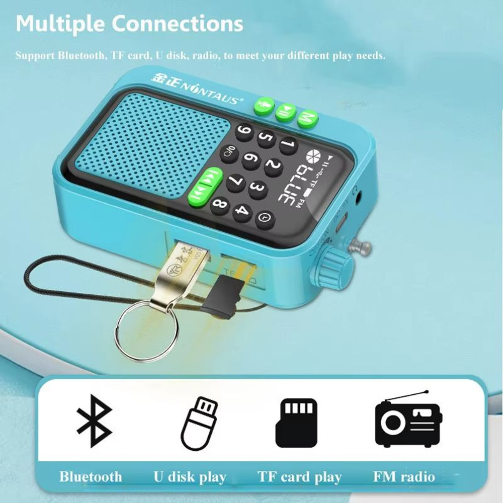 CompactTune 5W Portable FM Radio  Bluetooth Speaker  Mini MP3 Player With TF Card Support 4