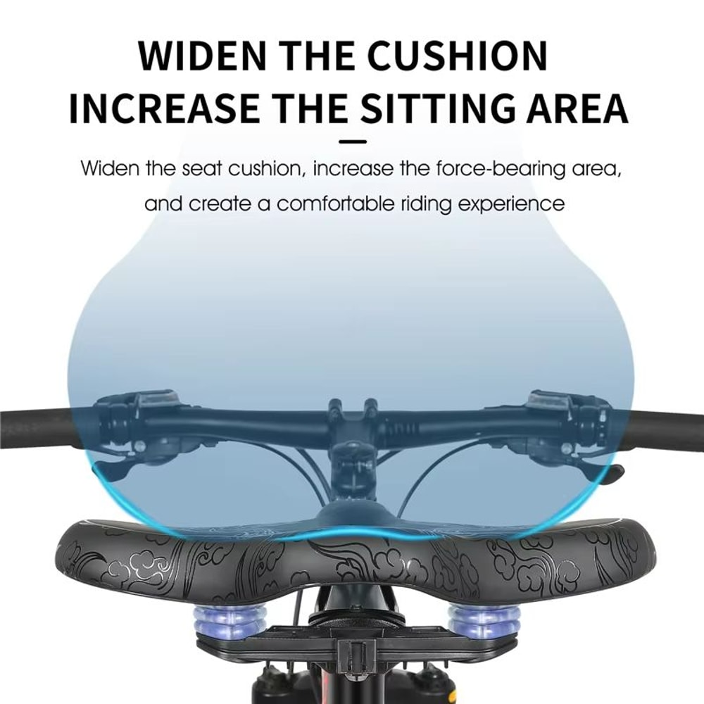 WEST BIKING Wide Comfort Bike Saddle ShockAbsorbing Seat Cushion For Long Rides Mountain Trails 4