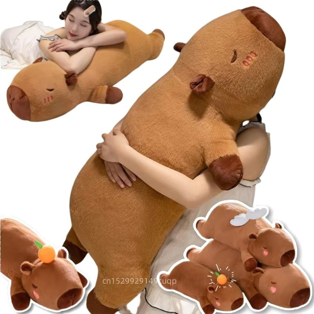Giant Kawaii Capybara Plush Pillow UltraSoft Cuddly Friend For All Ages 0