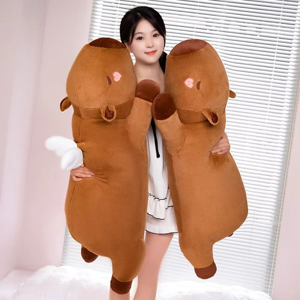 Giant Kawaii Capybara Plush Pillow UltraSoft Cuddly Friend For All Ages 4