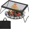 HeavyDuty Folding Campfire Grill Portable Steel Mesh Grate For Open Fire Cooking 6