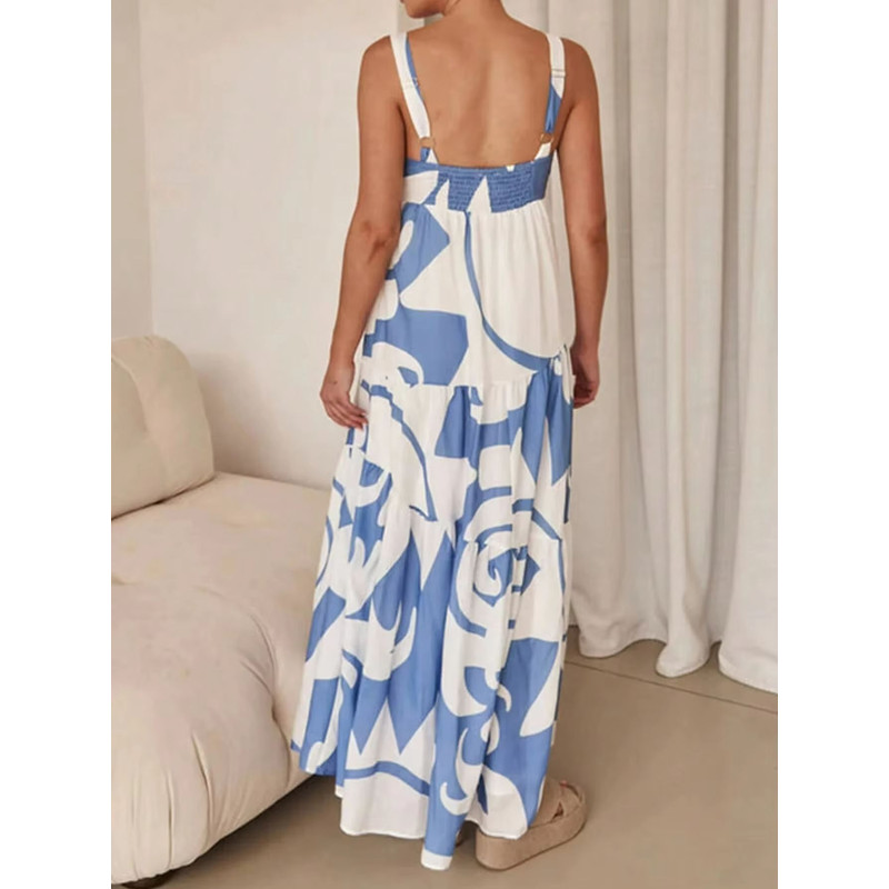 Boho Breeze Printed Slip Dress  Lightweight Vacation Sundress For Effortless Style 1