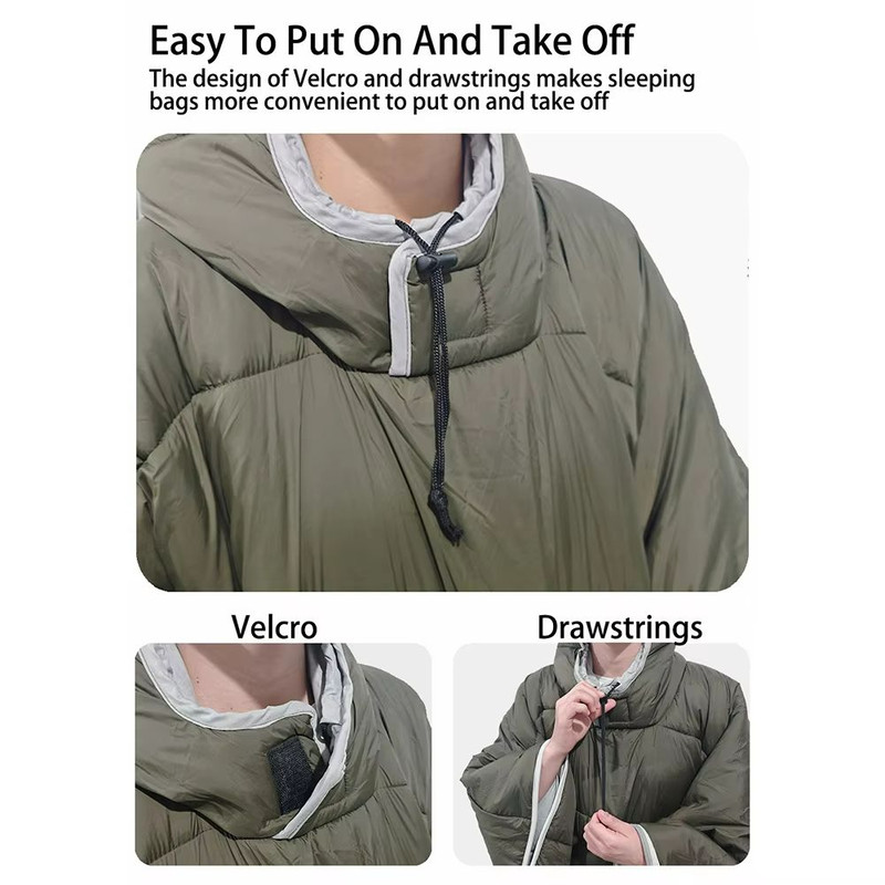 Wearable Down Camping Blanket Cloak  Lightweight Warm  MultiPurpose Outdoor Quilt 3