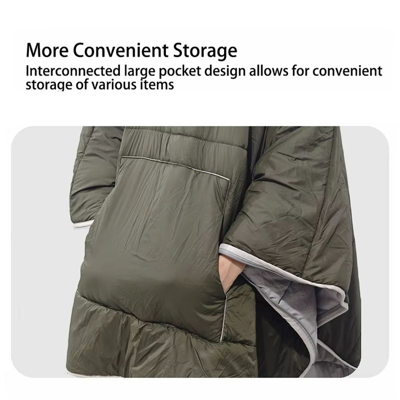 Wearable Down Camping Blanket Cloak  Lightweight Warm  MultiPurpose Outdoor Quilt 4