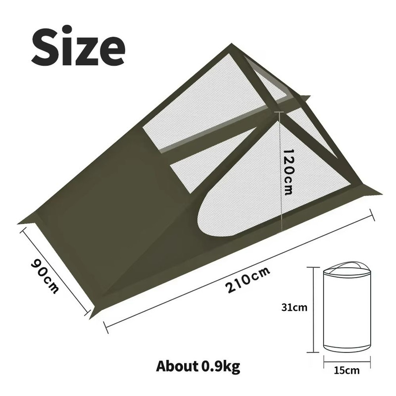 AiryMesh Ultralight Solo Tent  Fast Setup MosquitoProof And BackpackReady Shelter 3