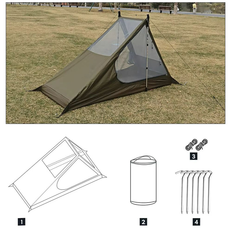 AiryMesh Ultralight Solo Tent  Fast Setup MosquitoProof And BackpackReady Shelter 6