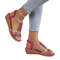 Womens Wedge Platform Sandals Summer Bohemian Rhinestone Peep Toe Shoes 4