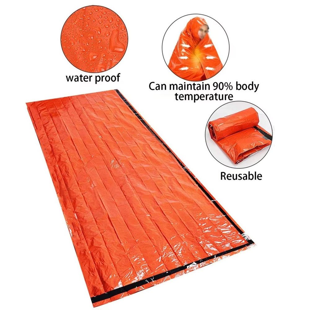 Portable Waterproof Emergency Sleeping Bag Thermal Survival Blanket For Outdoor Rescue And Camping 2