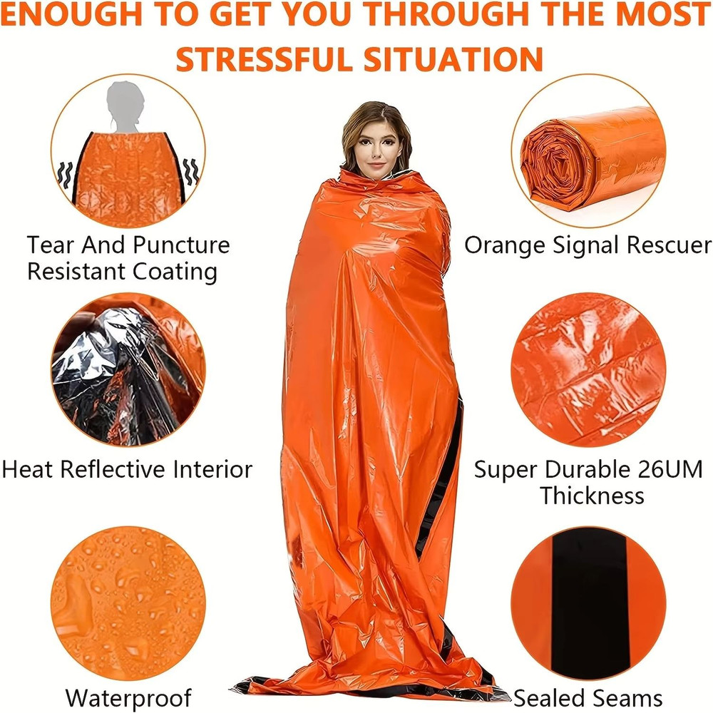 Portable Waterproof Emergency Sleeping Bag Thermal Survival Blanket For Outdoor Rescue And Camping 3