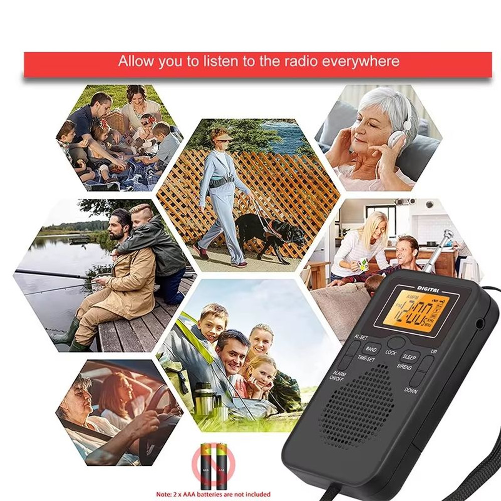 EchoTune W206 Portable FMAM Radio With Digital Alarm  LCD Display 1