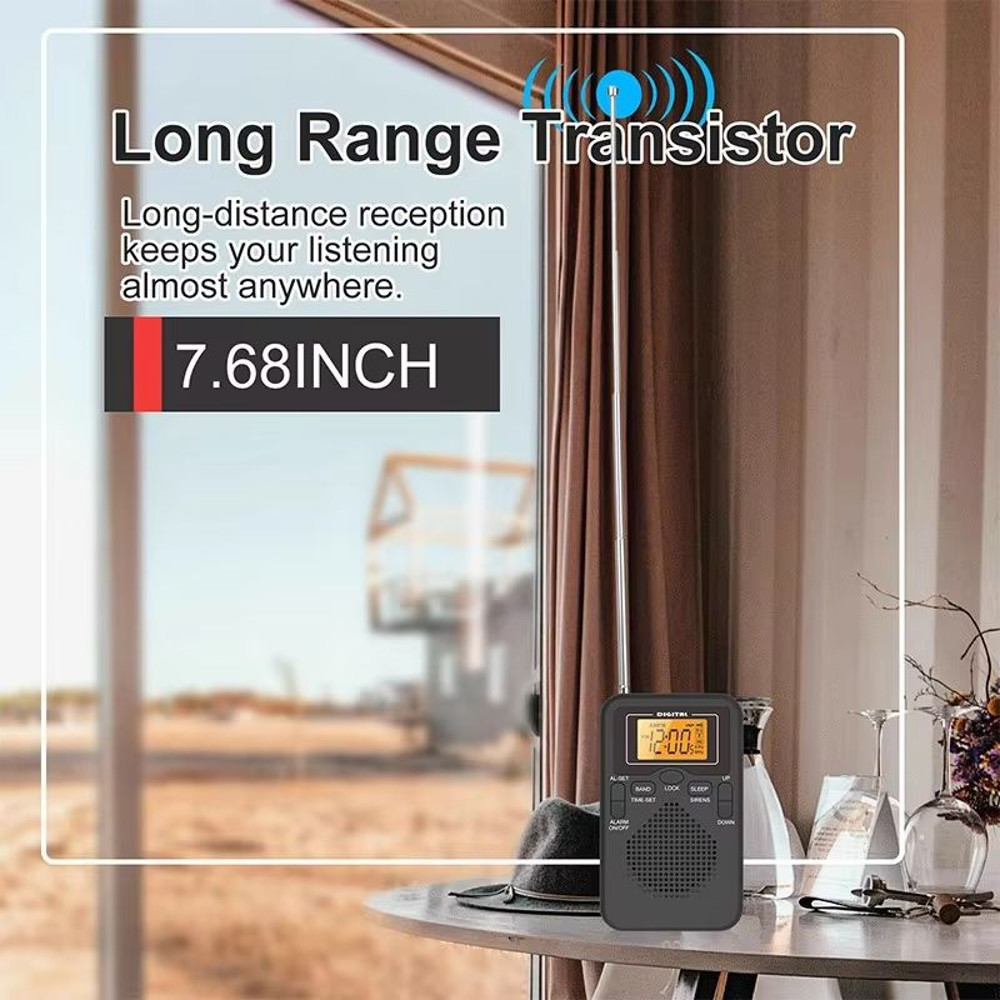 EchoTune W206 Portable FMAM Radio With Digital Alarm  LCD Display 3