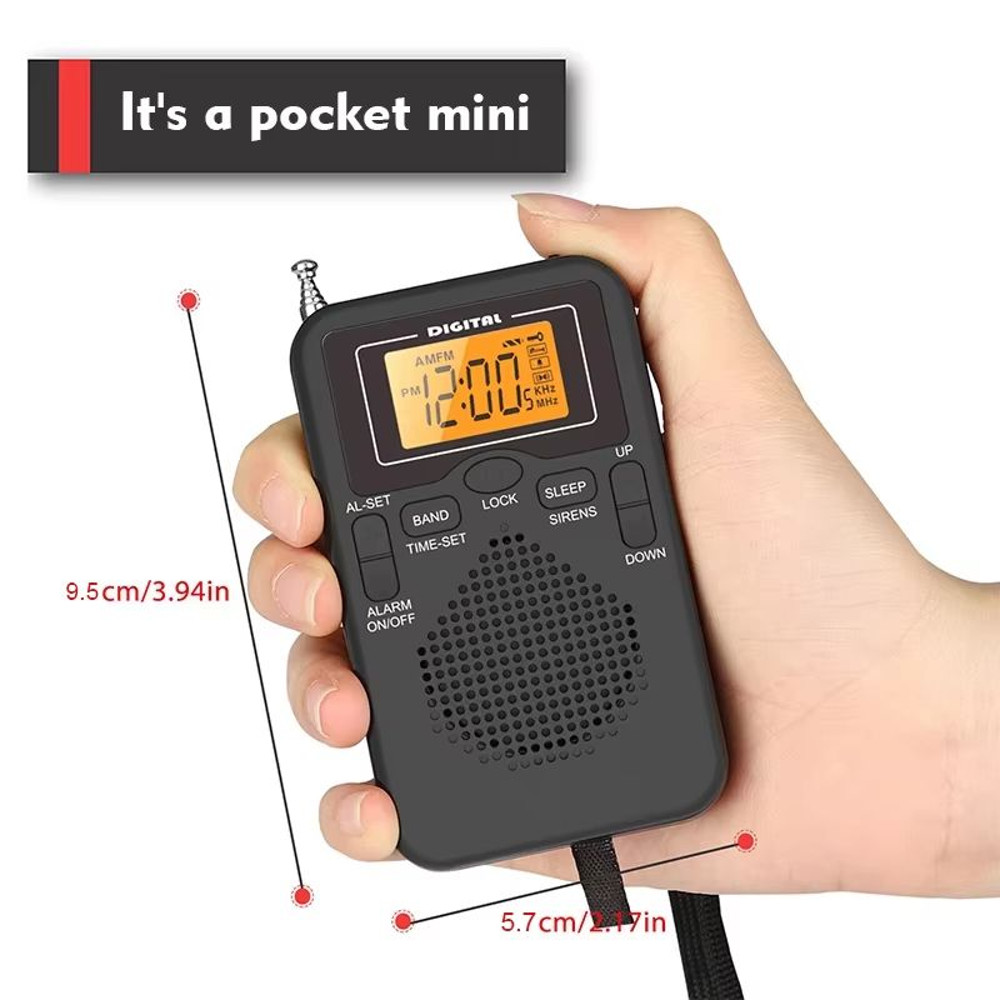 EchoTune W206 Portable FMAM Radio With Digital Alarm  LCD Display 5