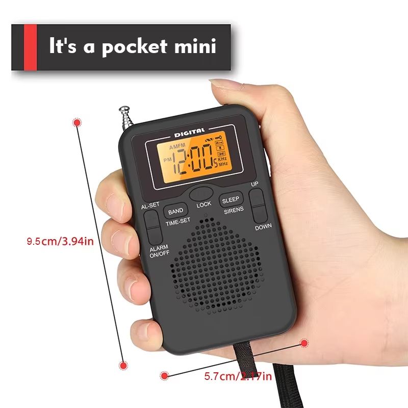 EchoTune W206 Portable FMAM Radio With Digital Alarm  LCD Display 5